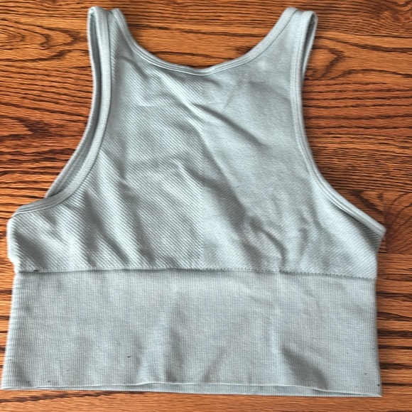 Light Blue Ribbed Tank Top - Picture 3 of 3